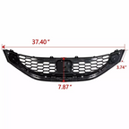 FIT 2013-2015 Honda Civic Sedan Front Bumper Upper Grille Grill W/Chrome Trim