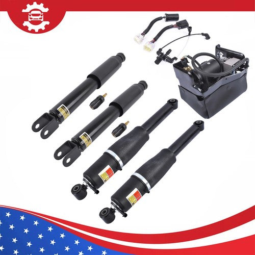 5Pcs Air Suspension Set Shocks & Compressor For Escalade Chevy Tahoe GMC Yukon