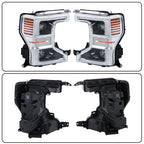 Headlights Replacement For Ford F250 F350 SuperDuty 2020-2022 LH+RH LED Chrome