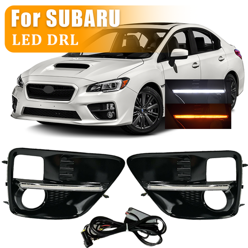 LED DRL Turn Signal Fog Lights Lamps w/Wiring for 2015-2017 for Subaru WRX STI