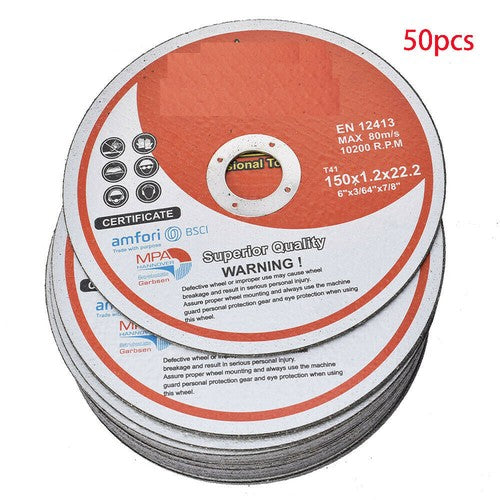 50 Pack 6"x.045"x7/8" Cut-off Wheel - Metal & Stainless Steel Cutting Discs