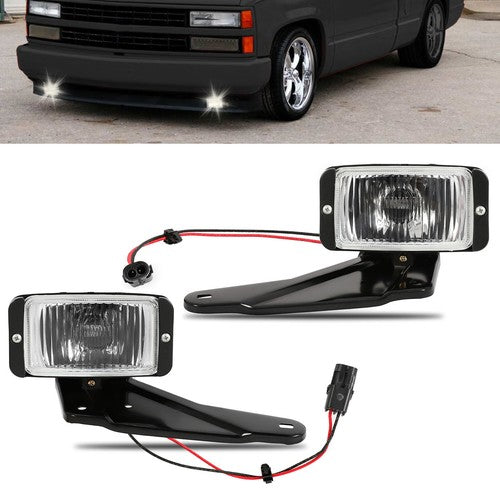 Halogen Chrome Fog Lights Lamp for 1988-1999 2000 Chevy GMC C K 1500 C2500 K2500