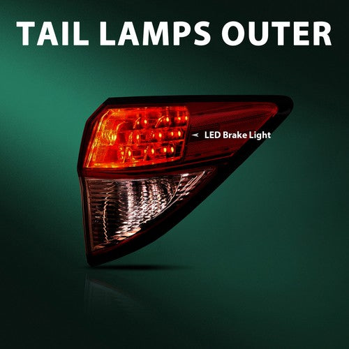 Tail Lights Rear Brake Lamp Outside LH RH Pair for 2016-2018 for Honda HRV