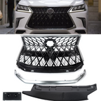 Front Upper Grille for Lexus LX570 2016-2021 Luxury Chrome Black NEW Style