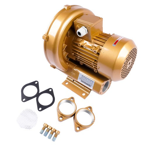 New Regenerative Blower 220V-480V 3 Phase 1.5 Kw 60Hz -210 mBar Vacuum 1-1/2"