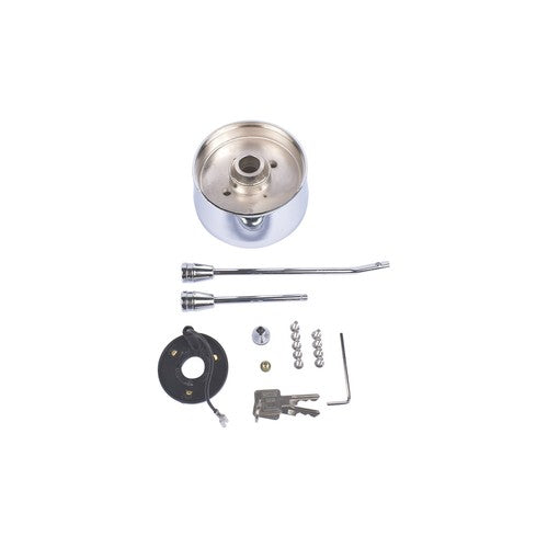 28" GM Tilt Manual Chrome Floor Shift Steering Column With Key & 9 Bolt adapter
