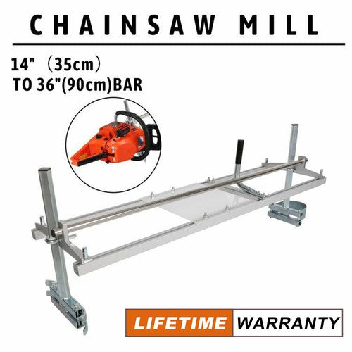Chainsaw Mill Kit 14 to 36 Inch Portable Guide Bar Aluminum Planking Lumber Cutting