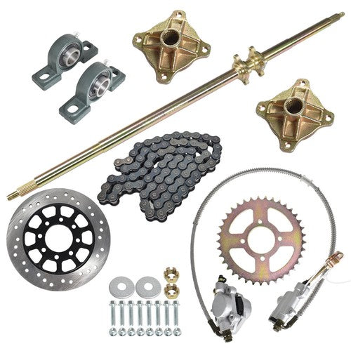 New For ATV Quad Buggy Go Kart 44" Rear Live Axle Kit Wheel Hub Sprocket Brakes