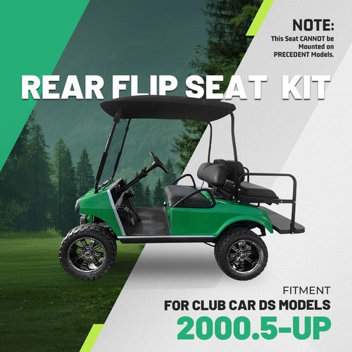 Flip Folding Rear Seat Kit Back Seat For 2000.5-Up Club Car DS Golf Cart 400 lbs
