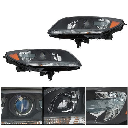 Projector Headlights Halogen Black Housing For Chevy Malibu 2013-2016 Left&Right