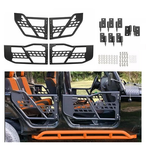 Textured Tube Safari Tubular Doors Front Rear for Jeep Wrangler JK 07-18 4DR