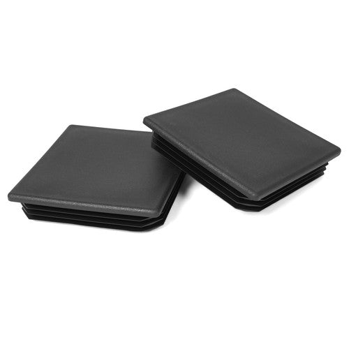 Pair 4 Inch Black Square Rubber Bumper Plug End Cap Cover for RV Camper Trailer