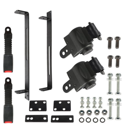 2 Passenger Retractable Seat Belt & Bracket For EZGO Yamaha Club Car Golf New