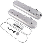 GM LS Cast Aluminum Tall Silver Pair Valve Covers w/ Coil Mounts For LS1 LS2 LS3