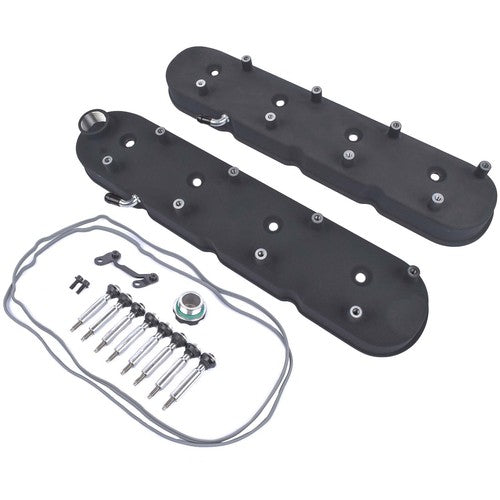 GM LS Black Cast Aluminum Valve Covers w/Coil Mounts For LS1 LS2 LS3 5.3 6.0 6.2