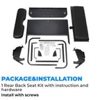 Rear Back Seat Kit Flip Folding Black Fit For Yamaha G14 G16 G19 G22 Golf Cart