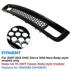 Lower Bumper Mesh Grille Gloss Black for 07-13 Sierra 1500 Denali Pickup