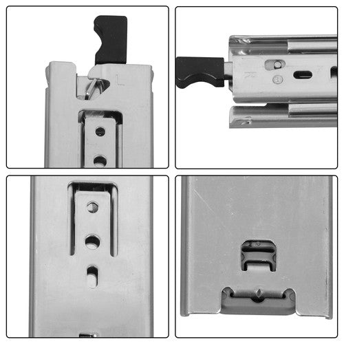 1 Pair 14 inch Drawer Slides 150 lbs Load Capacity Side Mount Extension