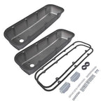 3-11/16" Tall Finned Valve Covers Black for Chevy BBC 396 402 454 502 1965-1995
