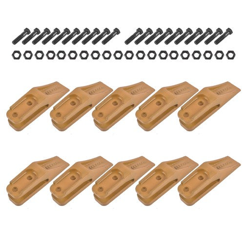 6684447 Trenching Bucket Teeth 10PK with Bolts and Nuts 20PK for 5/8" Bucket Lip