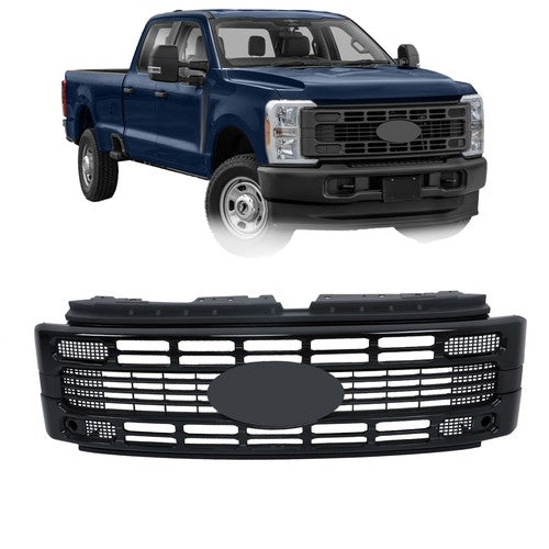 New Gloss Black Plastic Front Upper Grill Grille For Ford F250 XL/XLT 2023 2024