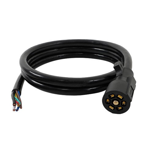 6 Feet 7-Pin 7-Way Trailer Cable Cord Wire Harness Light Plug Connector