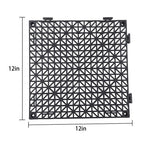 50Pack 12 x12in Interlocking Drainage Floor Tile Modular Interlocking Tile Black