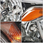 Pair Headlights Assembly Set Fit Clear Lens Chrome For Nissan Versa 2020-2021