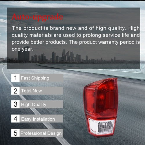 Red Driver Left Side Rear Brake Tail Lights Set Fit For Toyota Tacoma 2016-2019
