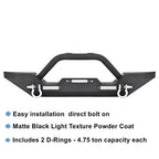 Front Bumper With Winch Plate D Rings Rock Crawler for Jeep Wrangler 87-06 TJ YJ