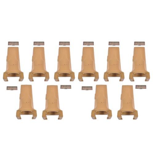 10 Pack Bucket Teeth with Flex Pins Yellow V17SYL V17PN Fits for Backhoe Loader