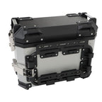 Silver 36L Motorcycle Side Case Hard Saddlebag Box Trunk Tour with Support Racks