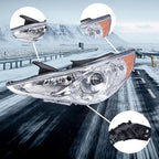 2x For Hyundai Sonata 11-14 Chrome Housing Amber Corner Projector Headlights
