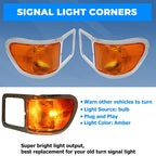 Fit For 00-15 Ford F650 F750 Pair Headlight Bezel Trim Driver Passenger With Bulbs