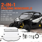 2-In-1 Flip Front Clear Windshield with Hardware for Can-Am Maverick X3 2017-2025