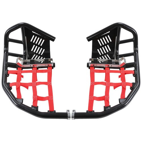 Nerf Bars Heel Guards Side Steps For Honda TRX450R 450ER Red Nets Black Nerfs