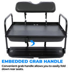 Rear Back Seat Kit Flip Folding Black Fit For Yamaha G14 G16 G19 G22 Golf Cart