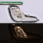 Clear Bumper Fog Lights for Hyundai Accent 2012-2017 w/ Bulbs Wiring Switch