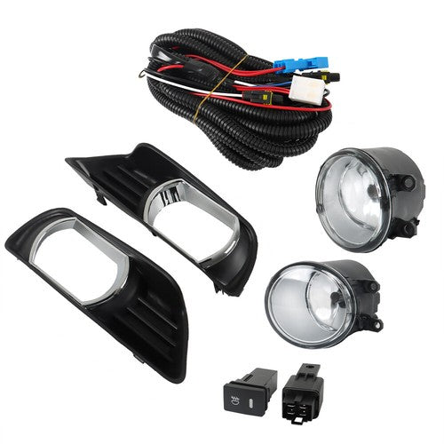 New Fit For Toyota Camry 2007-2009 Front Fog Lights Lamps+Bezel+Switch Kit Clear