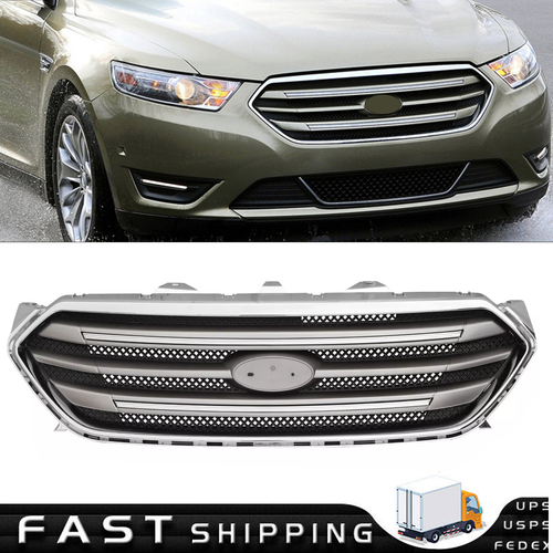 Front Bumper Lip Upper Grille Assembly Chrome Grill 2013-2019 for Ford Taurus