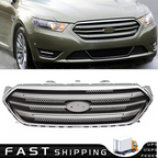 Front Bumper Lip Upper Grille Assembly Chrome Grill 2013-2019 for Ford Taurus