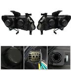 Headlights Black Fit For Chevy Colorado 2015-2022 Halogen Projector LH & RH Pair