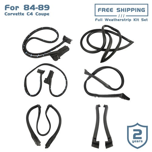New Full Weatherstrip Kit Set Weather Strip Seal For 84-89 Corvette C4 Coupe