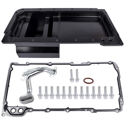 New Black Front Sump Oil Pan Kit Aluminum for GM LS LS1 LS2 LS3 LS6 Engine 81004