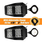 UTV Rear View Side Mirrors w/ LED Lights For Polaris RZR Fit 1.75"-2" Roll Cage