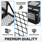 Front Rear Cargo Basket Luggage Carrier Mesh Rack Black Steel for ATV