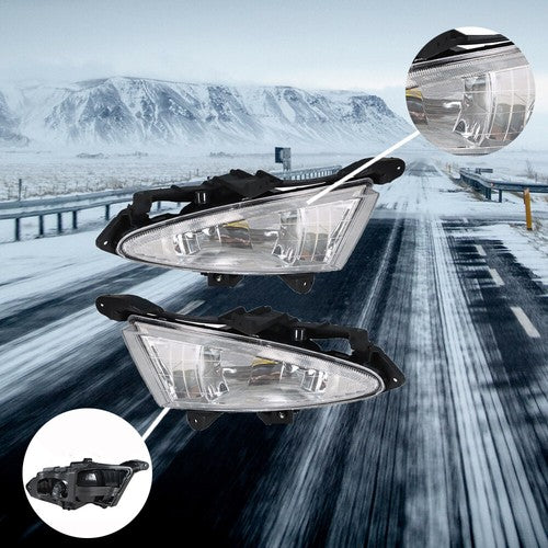 L+R Bumper Clear Fog Light Assembly For 07-10 Hyundai Elantra Sedan 4-Door 2.0L