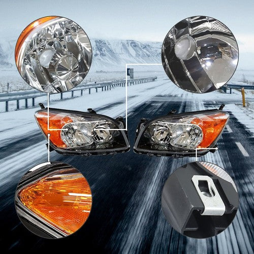 For Toyota Rav4 Sport 2009-2012 LH+RH Headlight Headlamps Clear Lens Halogen
