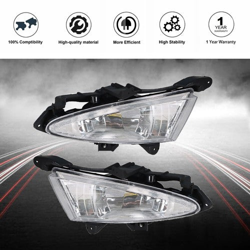 L+R Bumper Clear Fog Light Assembly For 07-10 Hyundai Elantra Sedan 4-Door 2.0L