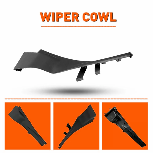 Windshield Wiper Cowl Extension Trim Pair for 2015-2024 for Nissan Murano Black